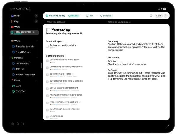 Guided planning